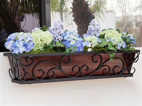 metal flower boxes for windows|black window boxes with brackets.